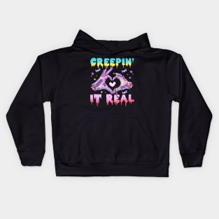 Creepin It Real - Aesthetic Pastel Goth Gift Kids Hoodie